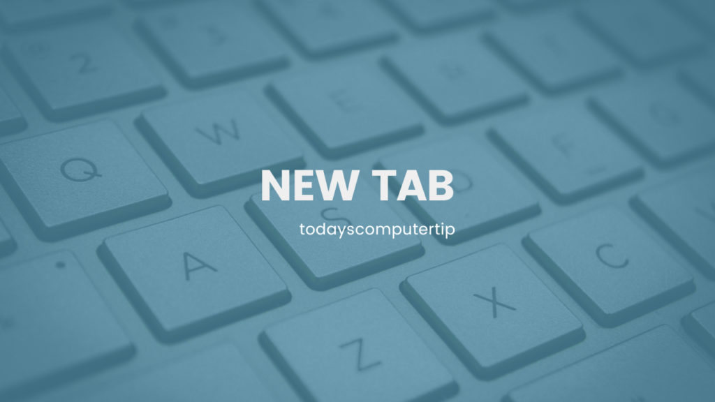 "new tab" on blue background